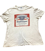 Load image into Gallery viewer, Budweiser Shirt Adult 2XL White King Of Beer Retro Anheuser Busch Old Navy Mens
