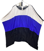 Load image into Gallery viewer, Zenergy Chicos Sweater Womens 3 (XL) Black White Colorblock Poncho Rayon Spandex

