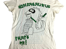 Load image into Gallery viewer, Ninjasaurus Shirt Womens Small White Ninja Dinosaur Classic Kidcore Ladies

