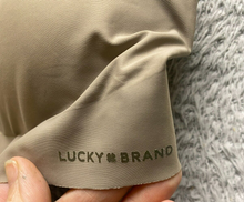 Load image into Gallery viewer, Lucky Brand Sports Bra Womens Large Taupe Double Strap Nylon Spandex Yoga Padded
