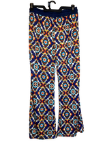 Load image into Gallery viewer, Golden Black Pants Womens 1X (32x28) Geometric AOP Festive Boho Spandex Plus NWT

