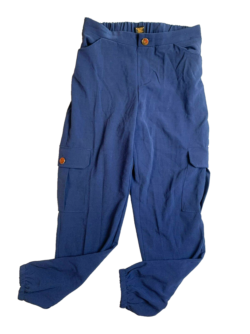 MAN Pants Womens Small (29x28.5) Navy Blue Cargo Pockets Hip Hop Rayon Spandex