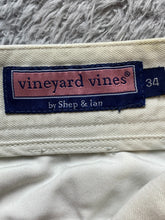 Load image into Gallery viewer, Vineyard Vines Shorts Adult 34x8 Ivory Ivory Flat Front Bermuda Whale Mens
