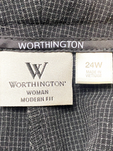 Load image into Gallery viewer, Worthington Pants Womens 24W Black Modern Fit Spandex Stretch Flat Front Plus
