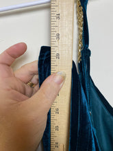 Load image into Gallery viewer, Cider Jumpsuit Womens 4XL Velvet Dark Green Gold Chain Strap Wide Leg Romper NWT
