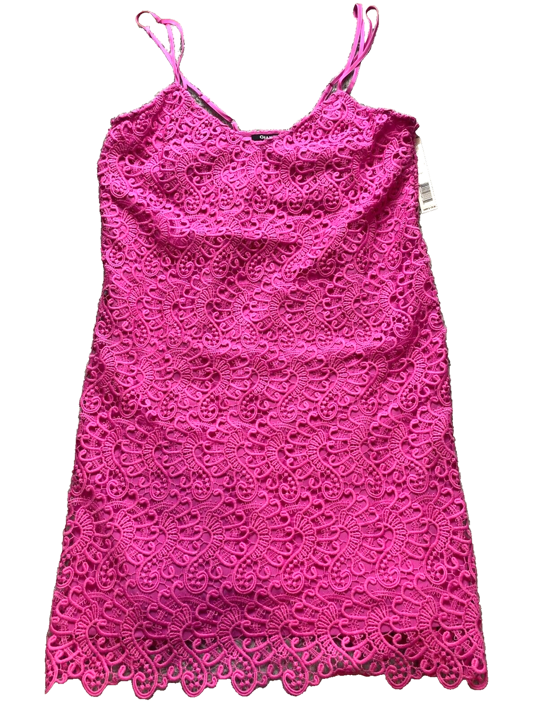 Gianni Bini Dress Womens Large Pink Crochet Lace Lined Cocktail MSRP $129 NWT