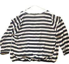 Load image into Gallery viewer, Torrid Shirt Womens 4 4X Black White Chiffon Striped Wrap Boho Tunic Blouse Plus
