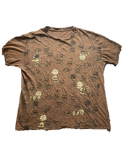 Load image into Gallery viewer, Vintage Peanuts Shirt Adult Large Brown AOP CHARLIE BROWN Cartoon Comic Mens
