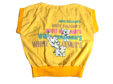 Load image into Gallery viewer, VTG White Benjamin's Shirt Womens 2XL XXL Yellow AOP Cassie Dog Pullover 80s

