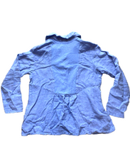 Load image into Gallery viewer, Fenini Shirt Womens Small Light Blue Button Up Linen Oversized Blouse Ladies
