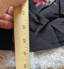 Load image into Gallery viewer, Torrid Skirt Womens 1 (35" Waist) Black AOP Flower Boho Faux Wrap Hi Low Rayon
