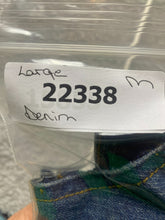 Load image into Gallery viewer, Pink Dolphin Vest Adult Large Blue Denim Button Up Patch Embroidered Kidcore Men
