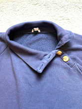 Load image into Gallery viewer, J Crew Sweatshirt Adult Small Navy Blue Cloudspun Fleece Button Collar Mens
