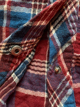 Load image into Gallery viewer, KUT From The Kloth Shirt Womens Medium Blue Red Flannel Plaid Snaps Stretch Lady
