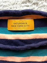 Load image into Gallery viewer, Saturdays New York City Sweater Medium Striped Crew Neck Outerwear Pullover Mens
