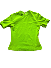 Load image into Gallery viewer, VTG Shirt Youth Size Medium Neon Green Solid Fitted Casual Pullover 80s Girls
