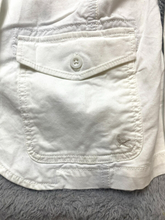 Load image into Gallery viewer, Eddie Bauer Jacket Womens 10 Small White Legend Wash Stretch Buttons Spandex NWT
