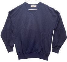 Load image into Gallery viewer, St Croix Sweater Medium Navy Blue V-Neck Outerwear Pullover Textured Mens
