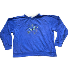 Load image into Gallery viewer, VTG Gold Coast Sweatshirt Womens Large Oversized Whimisical Embroidery Butterfly
