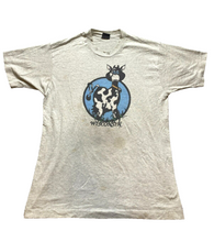 Load image into Gallery viewer, VTG Wisconsin Shirt Womens Large Gray Single Stitch Funny Cow Farm 90s Ladies
