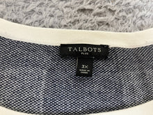 Load image into Gallery viewer, Talbots Sweater Womens 3X Black White Buffalo Checkered Lagenlook Plus Ladies
