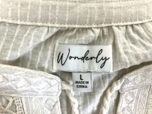 Load image into Gallery viewer, Wonderly Shirt Womens Large Off White Boho Hippie Oversized Tasseled Blouse Lady
