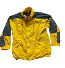 Load image into Gallery viewer, Gerry Jacket Adult Large Yellow Black Windbreaker Zip Up Snaps Outdoor Nylon Men
