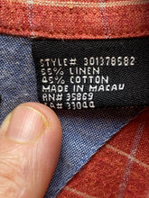Load image into Gallery viewer, Roper Shirt Adult Extra Large Linen Blend Western Rodeo Flip Cuffs Contrast Mens
