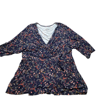 Load image into Gallery viewer, Torrid Shirt Womens 5 Navy AOP Flower Boho Tunic Super Soft Knits Flowy Blouse
