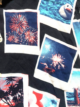 Load image into Gallery viewer, Original Use Shirt Adult Medium Patriotic Button Up AOP Polaroid Beach Mens
