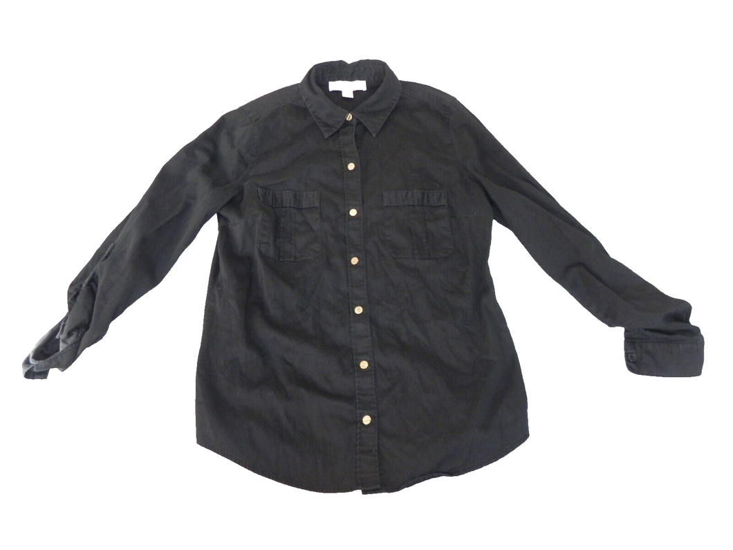 Michael Kors Shirt Womens 6 Medium Button Up Long Sleeve Collared Pocket Ladies
