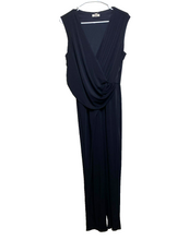 Load image into Gallery viewer, Anthropologie Silence Noise Jumpsuit Womens Medium Black Wrap Plunge V-Neck USA
