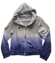 Load image into Gallery viewer, Juicy Couture Jacket Womens Large Gray Blue Ombre Full Zip Hoodie Rhinestones
