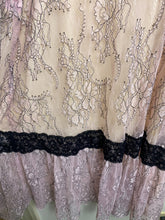 Load image into Gallery viewer, Avec Les Filles Dress Women 4 Small Pink Black Lace Lined Tiered Boho Maxi Nylon
