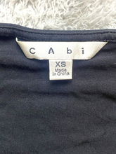 Load image into Gallery viewer, Cabi Dress Womens Extra Small Black Ruched Cowl Neck Pencil Sheath Rayon Spandex
