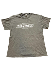 Load image into Gallery viewer, Chevrolet Shirt Adult Large Gray Old Style Spellout Logo Streetwear Chevy Mens
