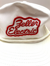 Load image into Gallery viewer, VTG Zeller Electric Hat Cap Adult Strapback One Size White Baseball USA Made
