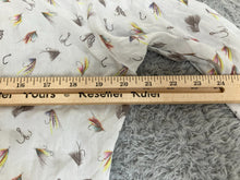 Load image into Gallery viewer, Orvis Shirt Womens 10 White AOP Fishing Lure Button Up Tunic Tencel Lightweight
