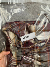 Load image into Gallery viewer, Bob Timberlake Shirt Womens Extra Small Maroon Tan Plaid Oversized Hippie Boho
