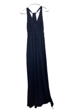 Load image into Gallery viewer, Vintage Hot Tempered Dress Womens Large Black Halter Plunge V-Neck Maxi USA Lady
