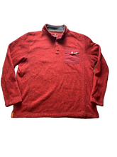 Load image into Gallery viewer, Vintage Woolrich Sweater Adult Large Red Black Heathered Tweed Fleece Snap Mens
