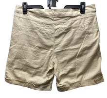 Load image into Gallery viewer, Esmara Shorts Womens 12 (37x8) Beige Flat Front Linen Slash Pocket Cuff Ladies
