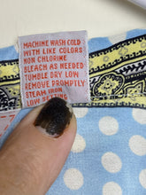 Load image into Gallery viewer, VTG CEO Shirt Womens 38 Light Blue Button Up Polkadots Paisley Hippie Boho 70s
