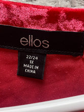 Load image into Gallery viewer, Ellos Shirt Womens 1X Red Velvet Spandex Stretch V-Neck Pullover Plus Ladies
