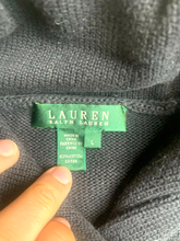 Load image into Gallery viewer, Lauren Ralph Lauren Sweater Womens Large Black Shawl Collar Toggle Outerwear
