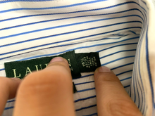 Load image into Gallery viewer, Lauren Ralph Lauren Shirt Adult 15.5 32/33 White Striped Button Up Dress Mens
