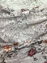 Load image into Gallery viewer, Torrid Shirt Womens 5 5X Gray Lavender AOP Flower Contrast Rayon Nylon Lagenlook
