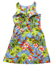 Load image into Gallery viewer, Hilo Hattie Dress Womens 12 Medium Blue Green AOP Flower Hawaiian Aloha Sheath
