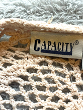 Load image into Gallery viewer, VTG Capacity Sweater Womens Small Pale Peach Crochet Lace Silk Oversized Tunic
