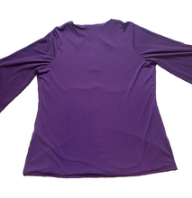 Load image into Gallery viewer, Lauren Ralph Laure Shirt Womens 2X Plum Keyhole Tunic Flare Sleeve Blouse Plus
